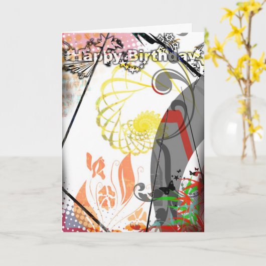 誕生日カード カード (黄色い花)