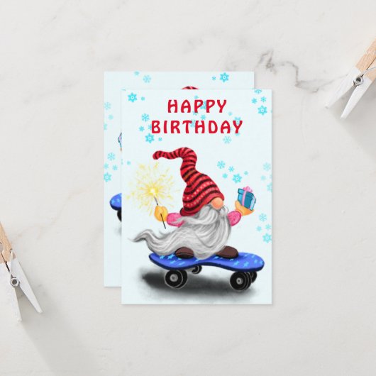 誕生日カード(ギフト付きハッピースカー格言) カード (正面/裏面インサイチュ)