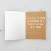 誕生日カード(コイン回収機または金ゴールド愛好家用) カード (内部)