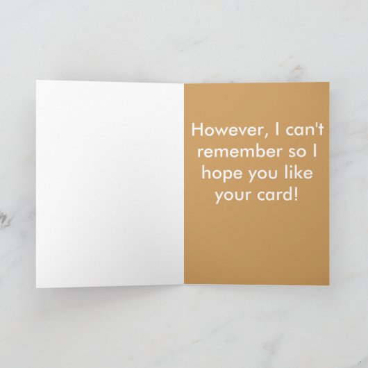 誕生日カード(コイン回収機または金ゴールド愛好家用) カード (内部)