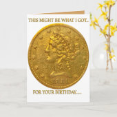 誕生日カード(コイン回収機または金ゴールド愛好家用) カード (黄色い花)