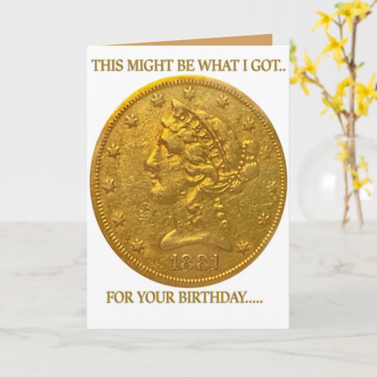 誕生日カード(コイン回収機または金ゴールド愛好家用) カード (黄色い花)