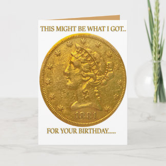 誕生日カード(コイン回収機または金ゴールド愛好家用) カード