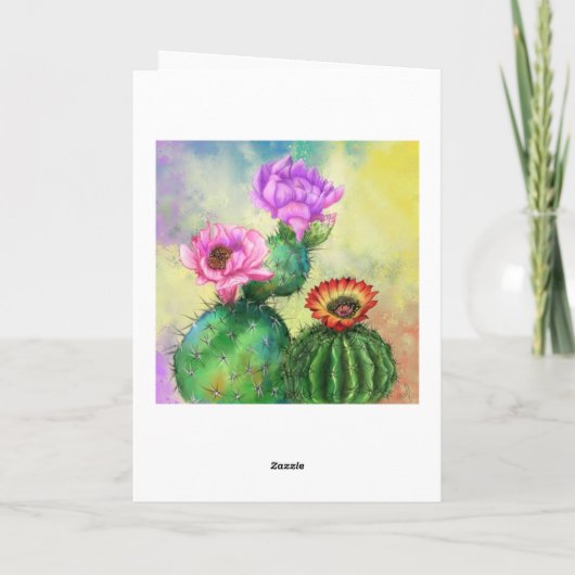 誕生日カード（サボテンの花が美しい） カード (裏面)