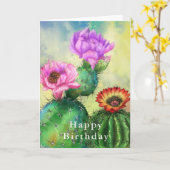 誕生日カード（サボテンの花が美しい） カード (黄色い花)