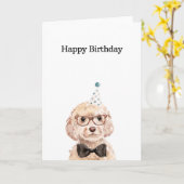 誕生日カード、シャンパンコックパオプーカード カード (黄色い花)