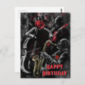 誕生日カード（ジャズミュージックバンド付き） ポストカード (正面/裏面)