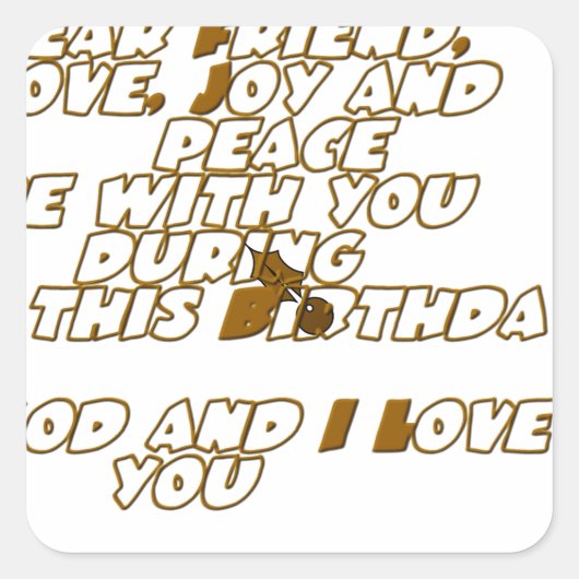 誕生日カード スクエアシール (正面)