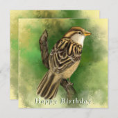 誕生日カード（スパロー付き） (正面/裏面)