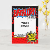 誕生日カード – スーパーヒーロー漫画スプーフ カード (黄色い花)