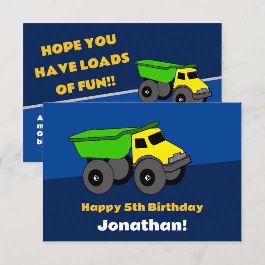 誕生日カード – トラック (正面/裏面)