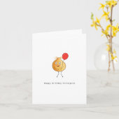 誕生日カード。ハッピーバースデーチック、チキンピー、プーン カード (黄色い花)