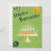 誕生日カード/ハッピーバースデー 招待状 (正面)