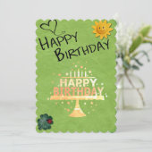 誕生日カード/ハッピーバースデー 招待状 (スタンド正面)