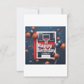 誕生日カード（バスケットボールの背景） (正面)