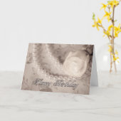 誕生日カード(バラと真珠) カード (黄色い花)