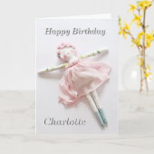 誕生日カード – バレリーナソフトトイ カード (黄色い花)