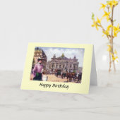 誕生日カード – パリ，オペラ カード (黄色い花)
