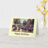 誕生日カード-パリ、Blvd Monmartre カード (黄色い花)