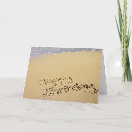 誕生日カード:ビーチのハッピーバースデー カード (正面)