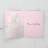 誕生日カード |プードルドッグお誕生日ケーキ7キャンドル カード (内部)