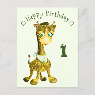 誕生日カード(ベビーキリン付き) – 年名の追加 ポストカード