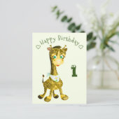 誕生日カード(ベビーキリン付き) – 年名の追加 ポストカード (スタンド正面)