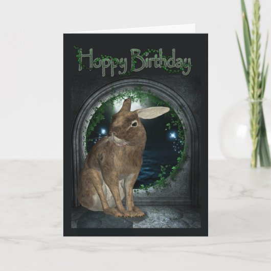 誕生日カード – ホーピー誕生日とウサギ カード (正面)