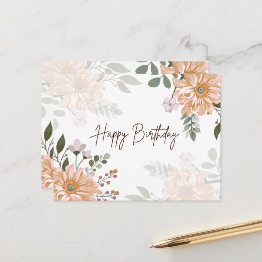 誕生日カード ポストカード (正面/裏面インサイチュ)