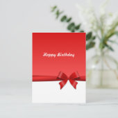 誕生日カード ポストカード リボン ハッピーバースデー (スタンド正面)