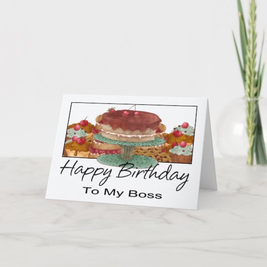誕生日カード – マイボス – ビジネス誕生日カー カード (正面)