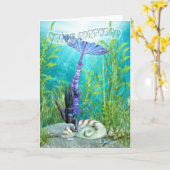 誕生日カード – マーメイド – 水中風景 カード (黄色い花)