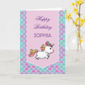 誕生日カード(ユニコーンとマーメイド) はかりで測 カード (黄色い花)