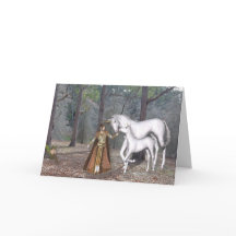 誕生日カード - ユニコーン & 妖精
