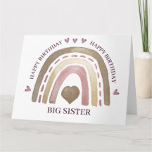 誕生日カード – レインボーハート金ゴールド梅