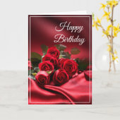 誕生日カード – レッドローゼス カード (黄色い花)