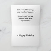 誕生日カード – ワルシャワ，ポーランド カード (内部)