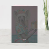 誕生日カード |中国のクリステッド犬の三番目の誕生日 カード (裏面)