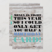 誕生日カード – 今年はお金がタイト (正面/裏面)