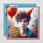 誕生日カード～十代の少年～ (正面/裏面)