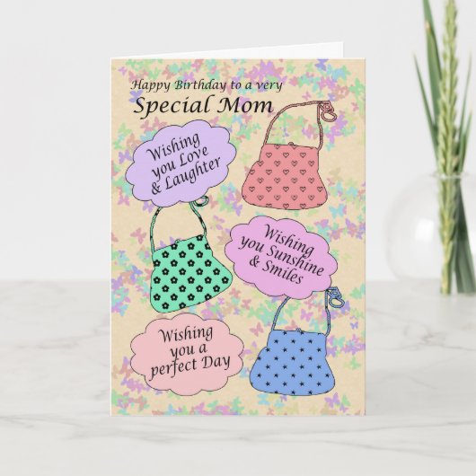 誕生日カード – 叔母用バッグ カード (正面)