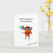 誕生日カード-古いBeanのハッピーバースデー カード (黄色い花)