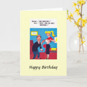 誕生日カード – 「大きな呼吸」、漫画カード カード (黄色い花)