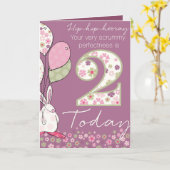 誕生日カード - 女の子の2歳の誕生日 カード (黄色い花)