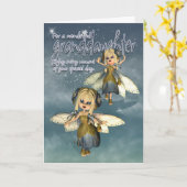 誕生日カード – 孫娘 – ムーニーかわいこちゃんパイ カード (黄色い花)
