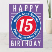 誕生日カード（年齢、名前、日付） カード (正面)