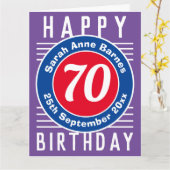 誕生日カード（年齢、名前、日付） カード (黄色い花)