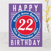 誕生日カード(年齢、氏名、日付) カード (黄色い花)