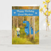 誕生日カード(恐竜の甥素晴らし) カード (黄色い花)