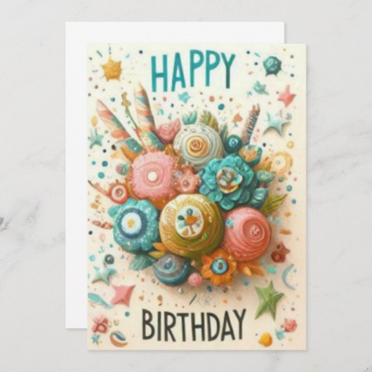 誕生日カード 招待状 (正面/裏面)